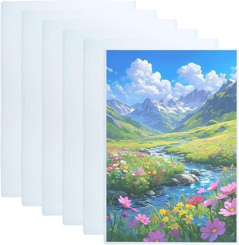 Zorfeter 6 Pack 8.5 x 11 Inch Rigid Print Protectors, Clear Plastic Page Protectors Hard Sheet Sleeves, Waterproof Document Holder for Photos/Documents in Kuwait
