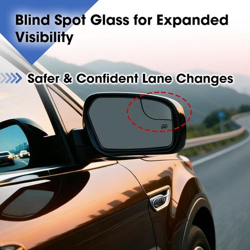 Right Passenger Side Heated Mirror Glass Fit for Ford Fusion 2011 2012 Lincoln MKZ 2011 2012 Mercury Milan 2011, Right Side Exterior Rearview Mirror Power Heated with Blind Spot Glass in Saudi Arabia