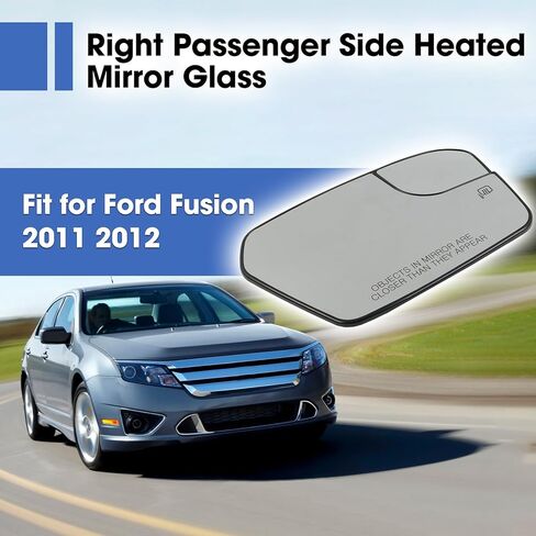Right Passenger Side Heated Mirror Glass Fit for Ford Fusion 2011 2012 Lincoln MKZ 2011 2012 Mercury Milan 2011, Right Side Exterior Rearview Mirror Power Heated with Blind Spot Glass in Saudi Arabia