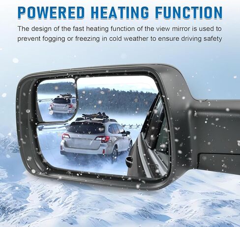 Driver Side Mirror Replacement For 2019 2020 2021 2022 2023 2024 Dodge Ram 1500, Left Side Mirror Glass Power Heated, Rear View Mirrors with Blind Spot Detection System Single Replace # 68402095AA in Saudi Arabia