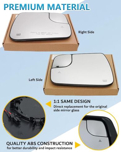 Driver Side Mirror Replacement For 2019 2020 2021 2022 2023 2024 Dodge Ram 1500, Left Side Mirror Glass Power Heated, Rear View Mirrors with Blind Spot Detection System Single Replace # 68402095AA in Saudi Arabia
