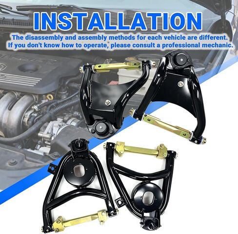 4pcs Front Upper & Lower Tubular Control Arms Suspension Kit Heavy Duty Compatible with Chevy Bel-Air 1955-1957 One-Fifty 1955-1957 Two-Ten 1955-1957 in Saudi Arabia