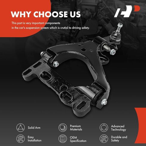 A-Premium Front Right Lower Control Arm, with Ball Joint & Bushing, Compatible with Chevrolet Trailblazer 2008-2009, GMC Envoy 2008-2009, Isuzu Ascender 2008, Saab 9-7x 2008-2009 in Kuwait
