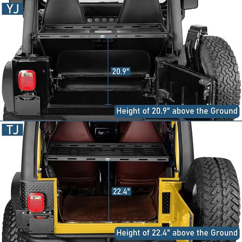 رف حامل الأمتعة للتخزين الداخلي من Hooke Road متوافق مع موديلات 1987-2006 Jeep Wrangler YJ TJ ذات السقف الصلب (باستثناء غير المحدودة)، رف شحن سلة فولاذي خفيف الوزن in Kuwait