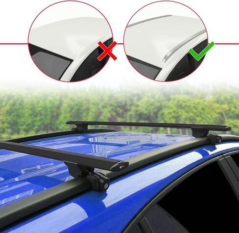 Compatible with Kia Sorento 2010-2015 Roof Rack Hook Luggage Rack Railing Rack with Key Aluminium Black in Saudi Arabia