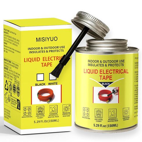 5.29 oz Liquid Electrical Tape, Waterproof Sealing Glue with Brush Cap, Insulating Sealant for Electrical Connections, Plugs, Circuit Boards, Marine & Automotive Use (Black) in Kuwait