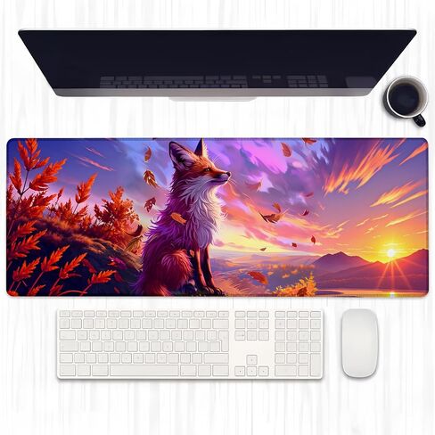 Lemon Floral Gaming Mouse Pad, Extended Yellow Lemons and Blue Flowers Desk Mat Computer Laptop Mousepad, Robust Stitched Edges, 31.5"×11.8" Large Office Keyboard Mouse Pads for Desktop Decor in Saudi Arabia