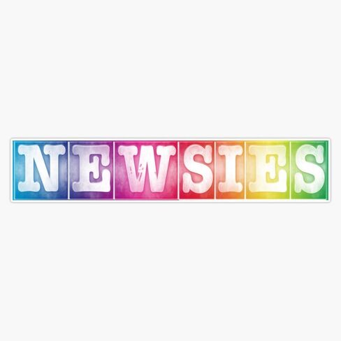 Rainbow Newsies Theater Musical Logo Gift for Broadway Fans Colorful Gradient Design 5" Magnetic Bumper Sticker Car Magnet in Saudi Arabia