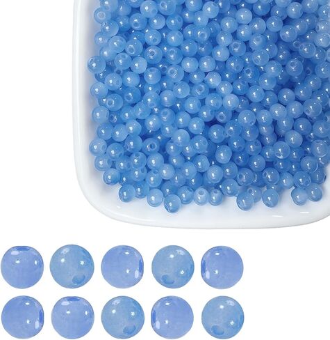 4 مم من الخرز الزجاجي الأخضر - 2000 قطعة 5/32 بوصة - مساحة مستديرة متألقة خرز ناعم ومتين للأساور والقلائد والأقراط وصناعة المجوهرات وديكور الحرف اليدوية مع صندوق تخزين in Kuwait