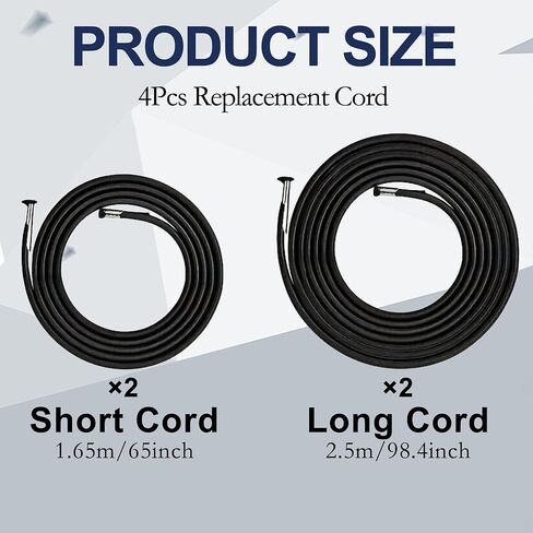 4 Pcs Replacement Cords for Zero Gravity Chair, Black Elastic Laces with Metal Ends, Universal Recliner Chair Bungee Replacement Kit, Durable Shock Cords for Patio Lounge Chairs in Saudi Arabia