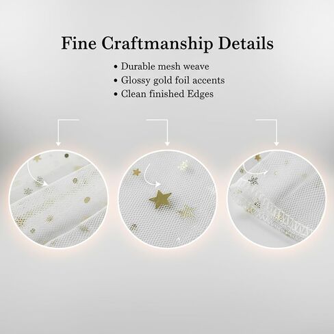 Glitter Tulle Fabric with Star Moon Sequin, 3 Yard x 59" Wide Rolls,Sparkly Sheer Material for Tutu Skirts & Decor(White) in Saudi Arabia