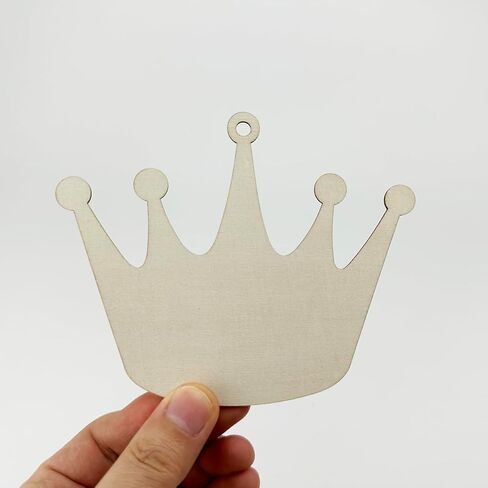 30PCS Unfinished Crown Wood Cutouts - DIY Craft Blank Wood Chips - Crown Shaped Wooden Label Tags - Ideal for Gift Tags Handmade Shop Door Decor Wedding and Home Party Decorations in Saudi Arabia