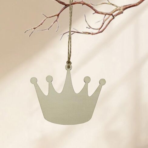 30PCS Unfinished Crown Wood Cutouts - DIY Craft Blank Wood Chips - Crown Shaped Wooden Label Tags - Ideal for Gift Tags Handmade Shop Door Decor Wedding and Home Party Decorations in Saudi Arabia