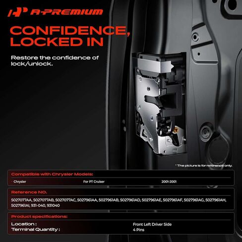A-Premium Front Left Driver Side Door Lock Actuator Compatible with Chrysler PT Cruiser 2001 in Kuwait