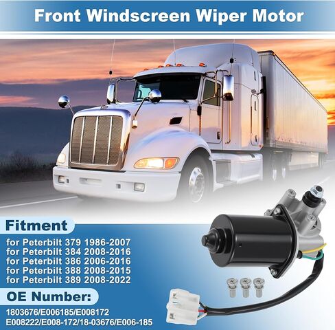 Front Windshield Wiper Motor for Peterbilt 379 1986-2007 384 2008-2016 386 2006-2016 388 2008-2015 389 2008-2022 Front Windscreen Wiper Motor 1803676/E006185/E008172 5 Pin in Saudi Arabia