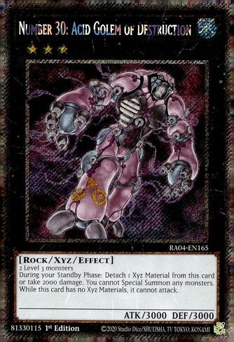 Number 30: Acid Golem of Destruction (Platinum Secret Rare) - RA04-EN165 - Platinum Secret Rare - 1st Edition in Saudi Arabia