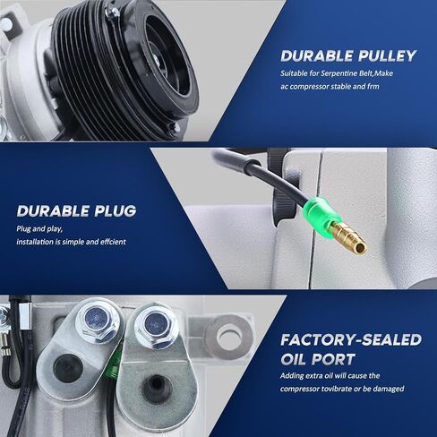BDELI - AC Compressor Assembly Compatible with 2005 2006 2007 2008 2009 2010 2011 2012 2013 2014 2015 Toyota Tacoma 2.7L 4.0L, Replaces CO10835C 88320-04060 in Saudi Arabia