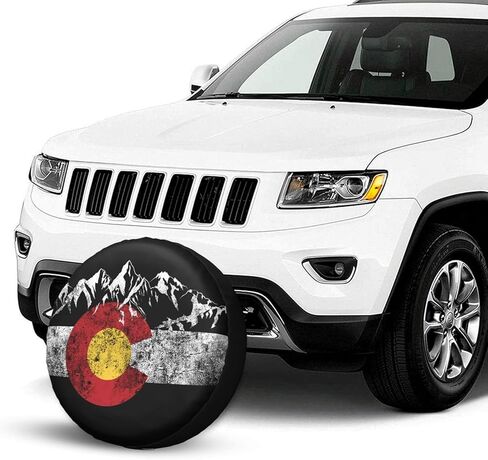 Colorado Flag Vintage Mountain Tire Cover Wheel Protectors Sun Protection Wheel Tire Covers Universal Fit for Truck SUV RV Camper Trailer 17 inch in Kuwait