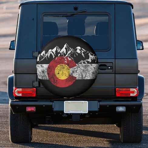 Colorado Flag Vintage Mountain Tire Cover Wheel Protectors Sun Protection Wheel Tire Covers Universal Fit for Truck SUV RV Camper Trailer 17 inch in Kuwait