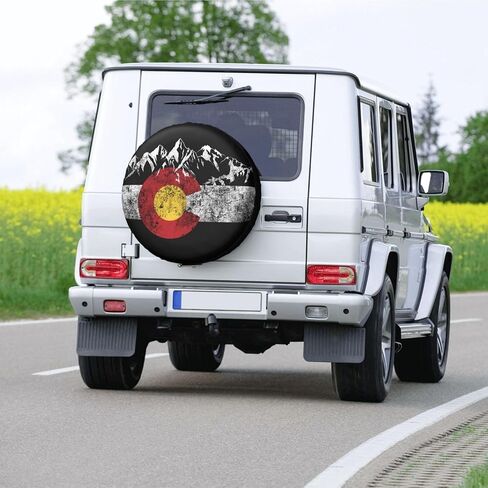 Colorado Flag Vintage Mountain Tire Cover Wheel Protectors Sun Protection Wheel Tire Covers Universal Fit for Truck SUV RV Camper Trailer 17 inch in Kuwait