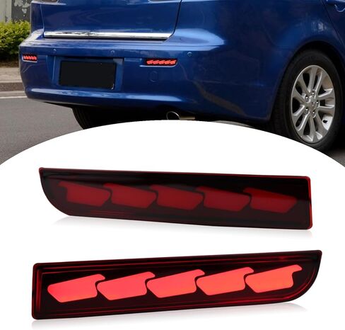 مصابيح ضباب عاكسة للمصد الخلفي LED لسيارة Mitsubishi Lancer 2008-2017/Evolution X 2008-2017/Outlander 2011-2012، تعمل كضوء إشارة الانعطاف، ضوء الفرامل، DRL (نمط مدخن) in Kuwait