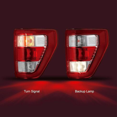 Halogen Tail Light Compatible with 2021 2022 2023 Ford F150 w/o Blind Spot Taillights Rear Brake Lamp Signal Assembly Includes Light Bulb Harness Right Passenger Side ML3Z13404E in Saudi Arabia
