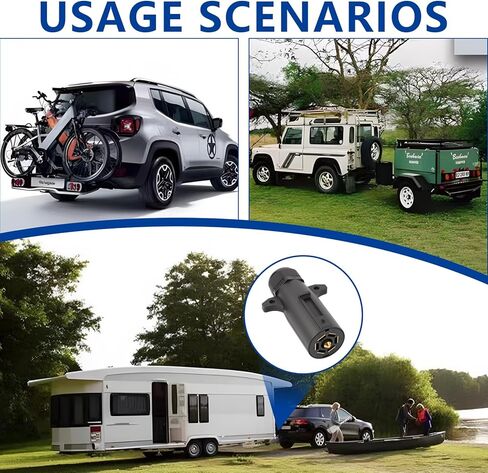 Rv 7 Pin Trailer Plug with Ip68 Waterproof Seal, Detachable Rv-Style 7 Pin Trailer Connector, Designed for Maintaining Equipment Trailers and Long - Distance Trips Rvs Owner to Repairs and Upgrades in Saudi Arabia