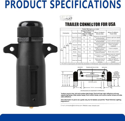 Rv 7 Pin Trailer Plug with Ip68 Waterproof Seal, Detachable Rv-Style 7 Pin Trailer Connector, Designed for Maintaining Equipment Trailers and Long - Distance Trips Rvs Owner to Repairs and Upgrades in Saudi Arabia