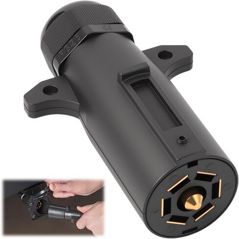 Rv 7 Pin Trailer Plug with Ip68 Waterproof Seal, Detachable Rv-Style 7 Pin Trailer Connector, Designed for Maintaining Equipment Trailers and Long - Distance Trips Rvs Owner to Repairs and Upgrades in Saudi Arabia