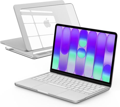 حافظة iBenzer MacBook Neo مقاس 13 بوصة إصدار 2026 موديل A3404 مع شريحة A24 Pro، غطاء حماية صلب مقاوم للتشقق والخدش، شفاف كريستالي، MN13-CYCL in Kuwait