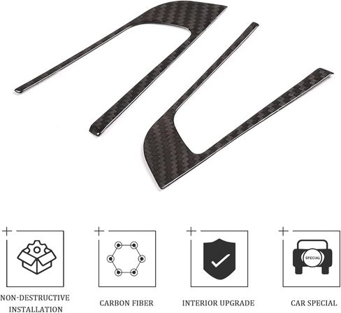 TOYCIDFG Steering Wheel Cover Trim Compatible with Alfa Romeo Giulia 2017 2018 2019 Carbon Fiber Interior Decoration Accessories in Saudi Arabia