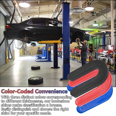 Auto Lift Installation Leveling Shim Kit Plastic Shims,2-Post 4-Post Lift Shims for Surface Mount Automotive Car Repair, Black, Red, Blue (60 shims) in Saudi Arabia