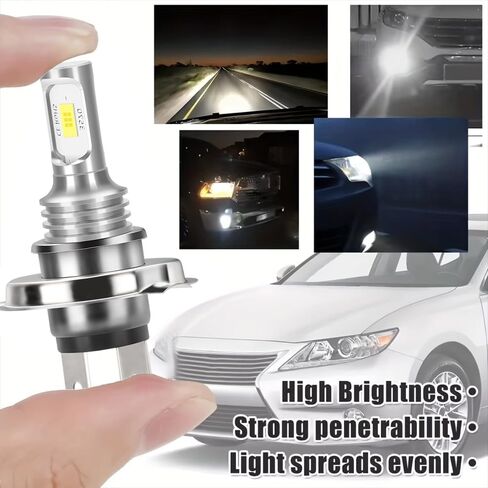 H4/9003 LED Headlight Bulb 6000K Cool White, Super Bright Plug-and-Play Replacement for Honda NPS50 Ruckus 50 2003-2004-2005-2006-2007-2008-2009-2010-2011-2012-2013-2014-2015-2016 Scooter (2 Bulbs) in Saudi Arabia