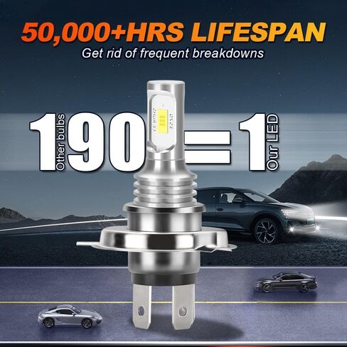 H4/9003 LED Headlight Bulb 6000K Cool White, Super Bright Plug-and-Play Replacement for Honda NPS50 Ruckus 50 2003-2004-2005-2006-2007-2008-2009-2010-2011-2012-2013-2014-2015-2016 Scooter (2 Bulbs) in Saudi Arabia