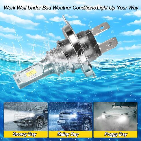 H4/9003 LED Headlight Bulb 6000K Cool White, Super Bright Plug-and-Play Replacement for Honda NPS50 Ruckus 50 2003-2004-2005-2006-2007-2008-2009-2010-2011-2012-2013-2014-2015-2016 Scooter (2 Bulbs) in Saudi Arabia