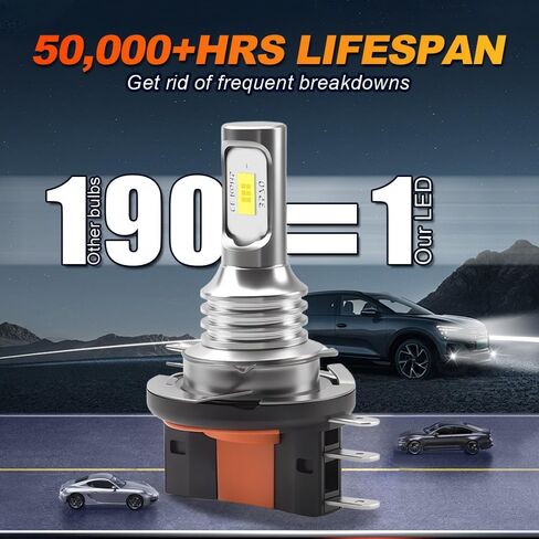For Volkswagen Golf GTI 2010-2018 LED Headlight Bulbs, 4-Pack H15 High Beam (with DRL) + H7 Low Beam, 6000K White Plug-and-Play Canbus Ready Conversion Kit in Kuwait