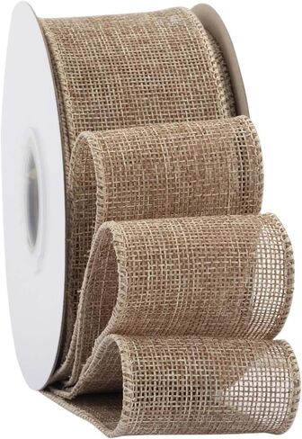 Light Blue Burlap Wired Edge Ribbon, 2.5 Inches Wide x 10 Yards Long, Jute Ribbon for Crafting Big Bows, Wreaths, Christmas Tree Decorations, Outdoor Holiday Displays, DIY Projects and Home Decor in Saudi Arabia