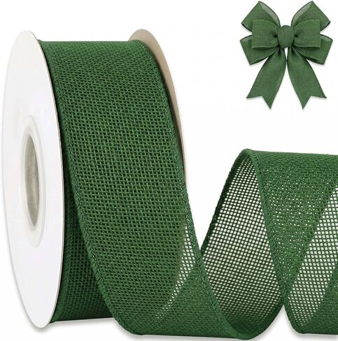 Light Blue Burlap Wired Edge Ribbon, 2.5 Inches Wide x 10 Yards Long, Jute Ribbon for Crafting Big Bows, Wreaths, Christmas Tree Decorations, Outdoor Holiday Displays, DIY Projects and Home Decor in Saudi Arabia