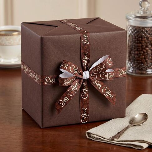 Coffee Ribbon 8 Pack 24 Yards, 3/8 Inch Brown Grosgrain Ribbon for Gift Wrapping Hair Bows DIY Crafts, Coffee Bean Plaid Thin Craft Set in Saudi Arabia