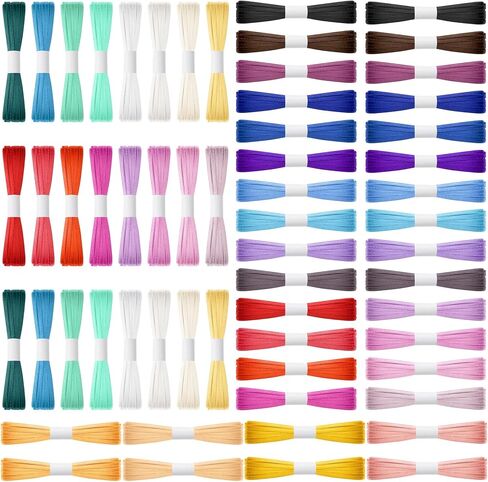 GliCraft 60 Rolls 1/8 Inch Ribbon 360 Yards, Solid Satin Ribbon Set for Crafts DIY Decoration Sewing Scrapbooking Invitation Card Hair Bow Wrapping Tags, 6 Yards x 30 Colors in Saudi Arabia
