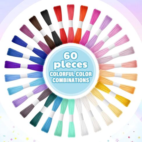 GliCraft 60 Rolls 1/8 Inch Ribbon 360 Yards, Solid Satin Ribbon Set for Crafts DIY Decoration Sewing Scrapbooking Invitation Card Hair Bow Wrapping Tags, 6 Yards x 30 Colors in Saudi Arabia