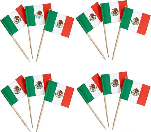 100 Pcs Mexico Flag Toothpicks, Cocktail Picks Mini Stick, Cupcake Toppers Flag Picks, Mini Flags on Sticks for World Cup, Country Pick Party Decoration for Cupcakes, Cocktails, Food in Saudi Arabia