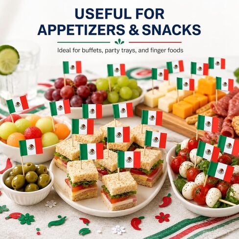 100 Pcs Mexico Flag Toothpicks, Cocktail Picks Mini Stick, Cupcake Toppers Flag Picks, Mini Flags on Sticks for World Cup, Country Pick Party Decoration for Cupcakes, Cocktails, Food in Saudi Arabia