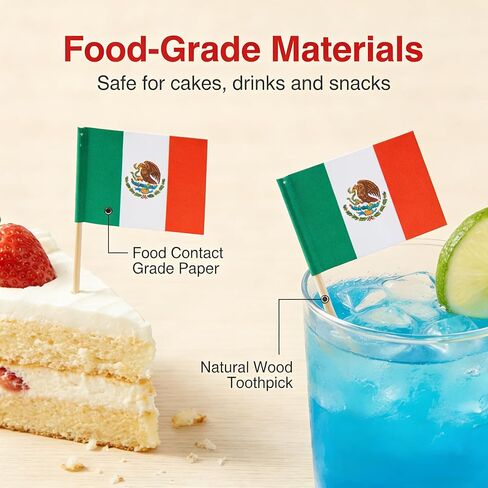 100 Pcs Mexico Flag Toothpicks, Cocktail Picks Mini Stick, Cupcake Toppers Flag Picks, Mini Flags on Sticks for World Cup, Country Pick Party Decoration for Cupcakes, Cocktails, Food in Saudi Arabia