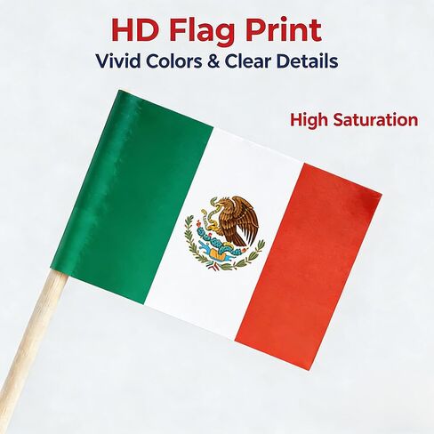 100 Pcs Mexico Flag Toothpicks, Cocktail Picks Mini Stick, Cupcake Toppers Flag Picks, Mini Flags on Sticks for World Cup, Country Pick Party Decoration for Cupcakes, Cocktails, Food in Saudi Arabia
