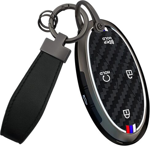 5 Buttons Carbon Pattern Car Key Cover Case Compatible with Hyundai 2026 Ioniq 9 Kona Elantra 2025 2024 Sonata Santa fe Metal Key Fob Shell Car Key Holder, Black in Kuwait