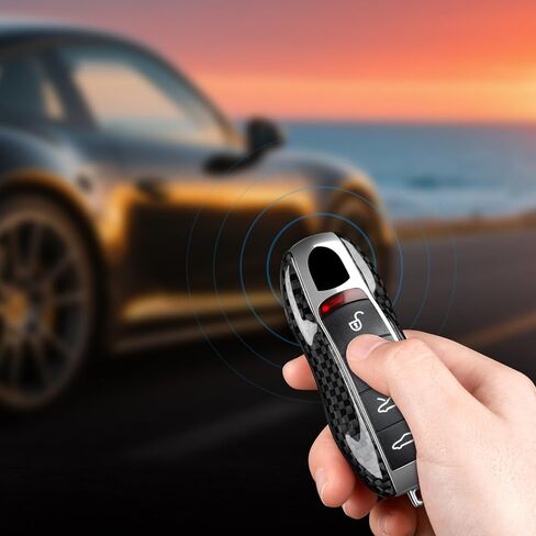 Real Carbon Fiber Smart Remote Keyless Key Cover Trim Cover for Porsche Boxster Turbo Cayenne Panamera Macan Cayman 911 918 996 997 991 in Kuwait