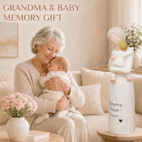 First Time Grandma Gifts, Sentimental Grandmother and Baby Resin Statue, Pregnancy Announcement Keepsake Meaningful Home Decor Figurine for Mother's Day, Birthday, Grandparents Day in Saudi Arabia