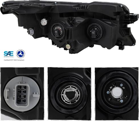 AKKON - يناسب 2016-2021 Honda Pilot 17-20 Ridgeline جهاز عرض هالوجين أسود للسائق + الركاب مع تشغيل LED DRL in Kuwait