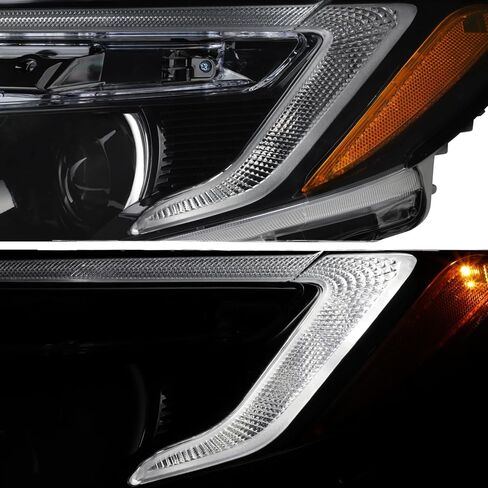AKKON - يناسب 2016-2021 Honda Pilot 17-20 Ridgeline جهاز عرض هالوجين أسود للسائق + الركاب مع تشغيل LED DRL in Kuwait